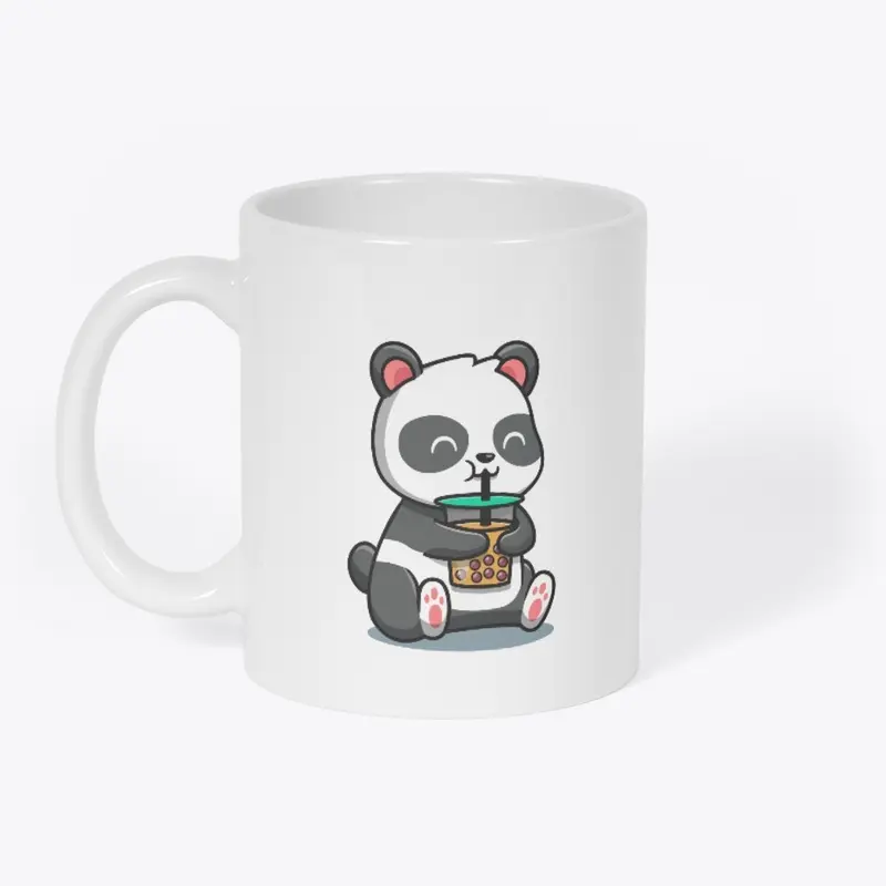 Panda savoring Bubble Tea