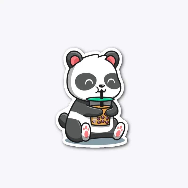 Panda savoring Bubble Tea